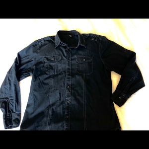 Black Casual Button Down